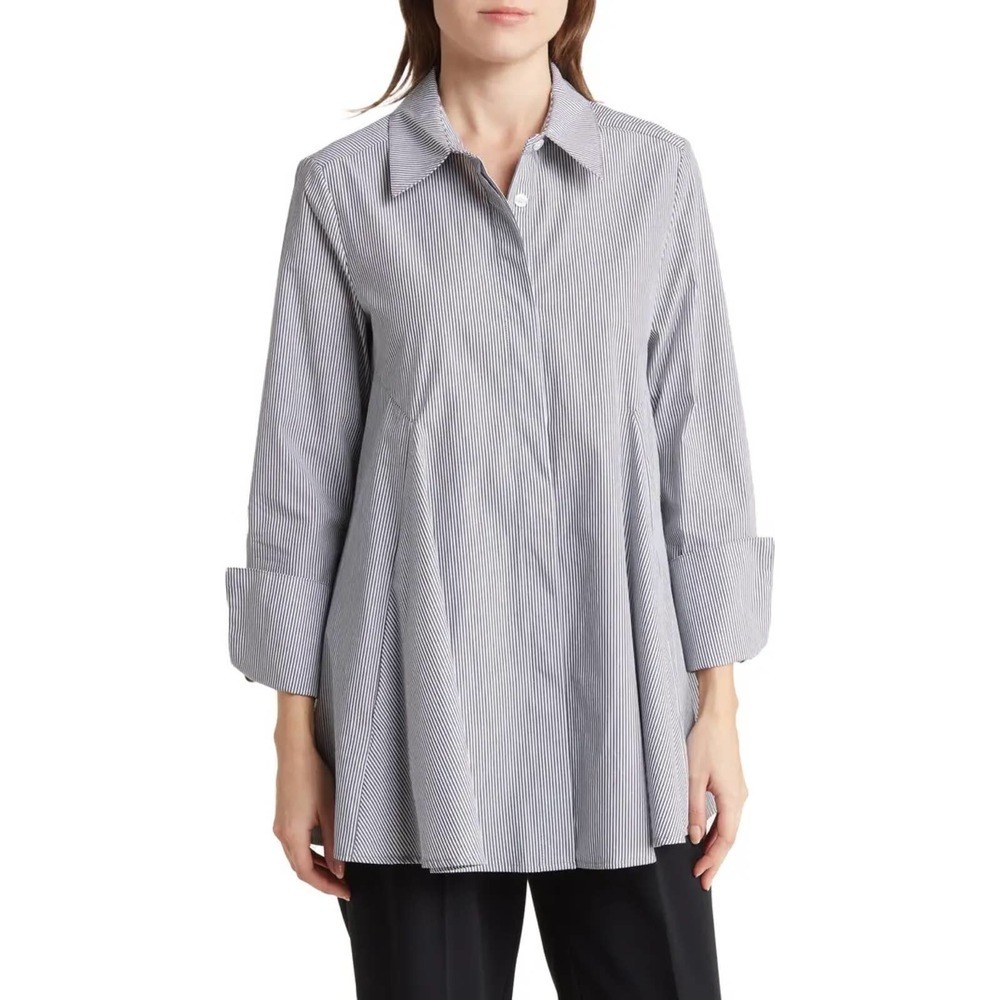 T Tahari Stripe Woven Top Size XS